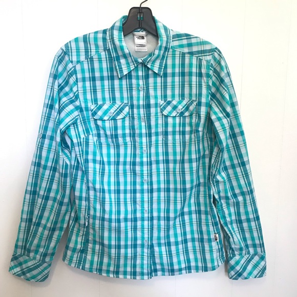 The North Face Tops - The North Face Vapor Wick Plaid Button Up Top Sz S
